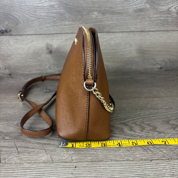 Michael Kors Brown Cindy Dome Saffiano Leather Crossbody Strap Chain Handbag - Picture 10 of 15